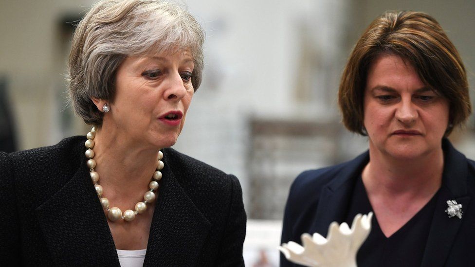 Theresa May and Arlene Foster in July 2018