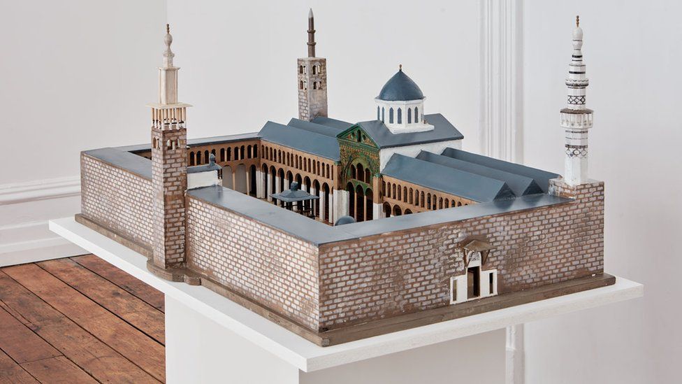 A model of a Damascus mosque on display at the Jessica Carlisle gallery