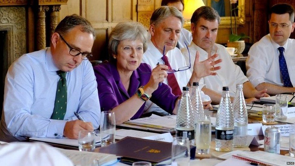 Sir Mark Sedwill at a meeting of the cabinet at Chequers