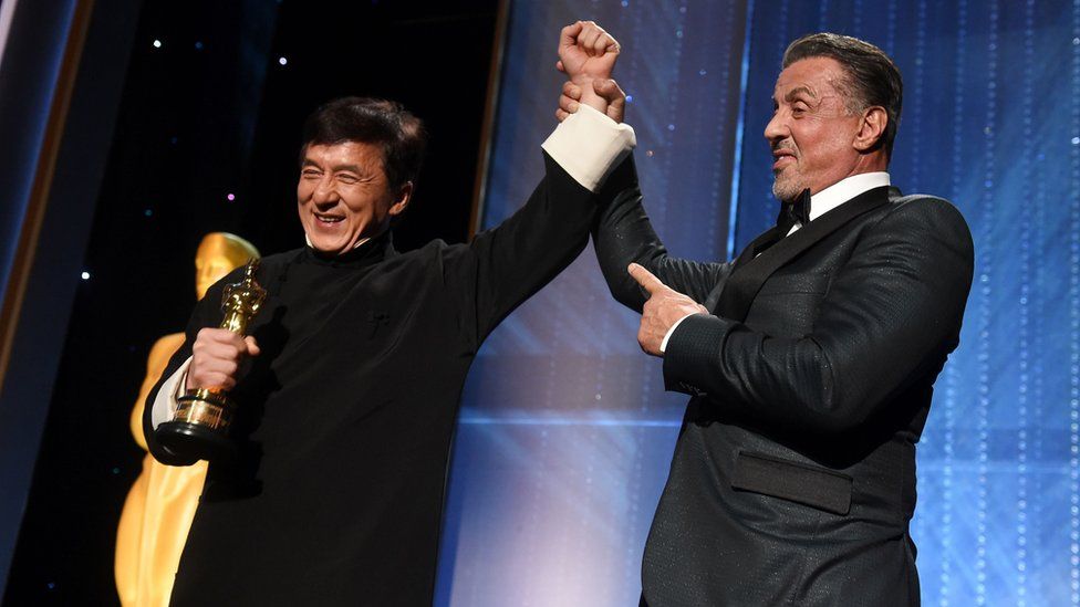 Jackie Chan and Sylvester Stallon