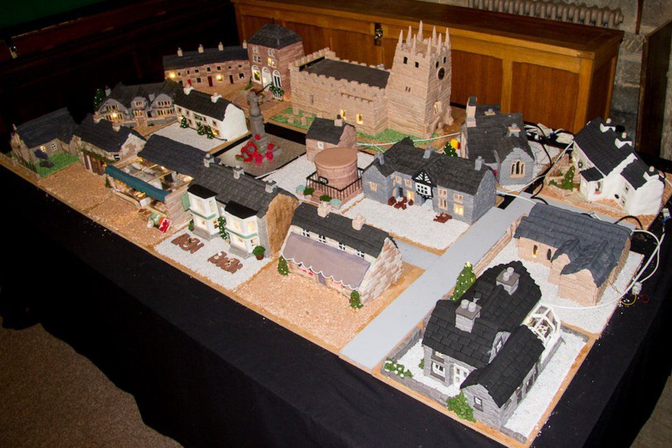 Village made from cake