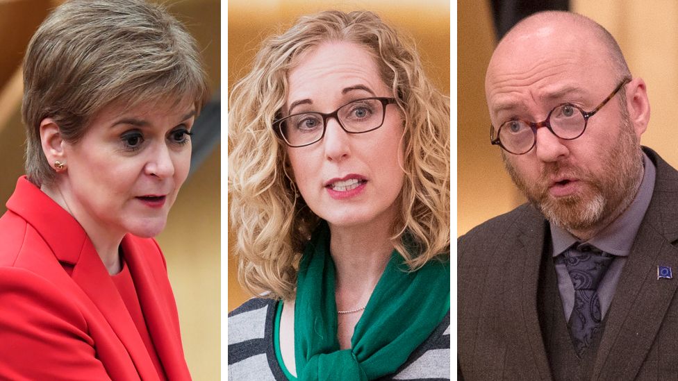 Nicola Sturgeon, Lorna Slater and Patrick Harvie