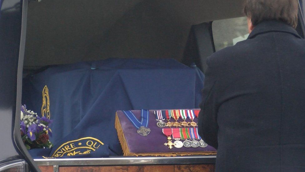 Medals accompanying the coffin