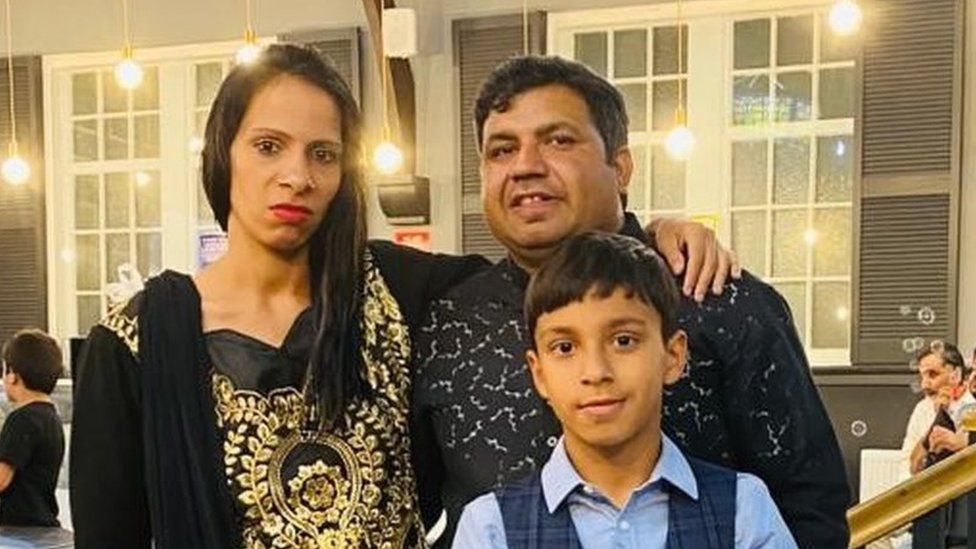Waris Ali with his wife Edina Olahova and their nine-year year old son Rana Haris Ali