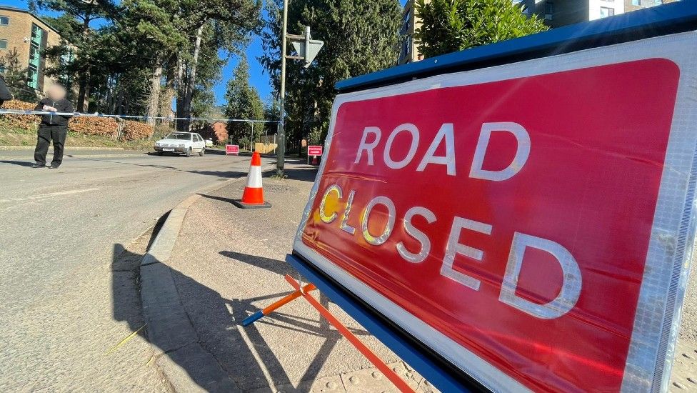 Road closed at Exeter bomb scene