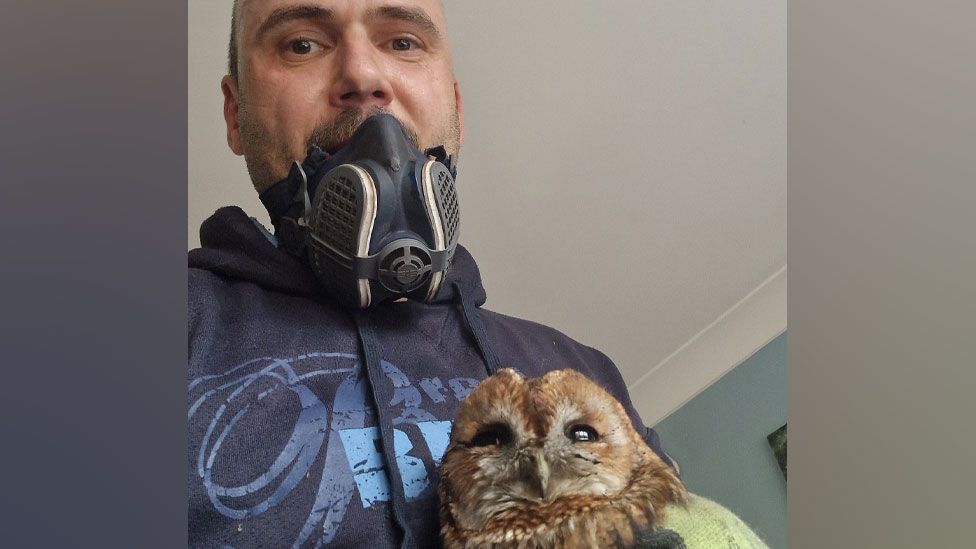 Darrel Cucu and an owl