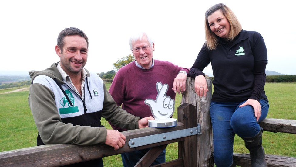 Sam and Emily Stables were presented with a National Lottery Community Award, by John Craven