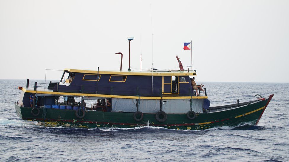 Philippine supply boat in Second Thomas Shoal