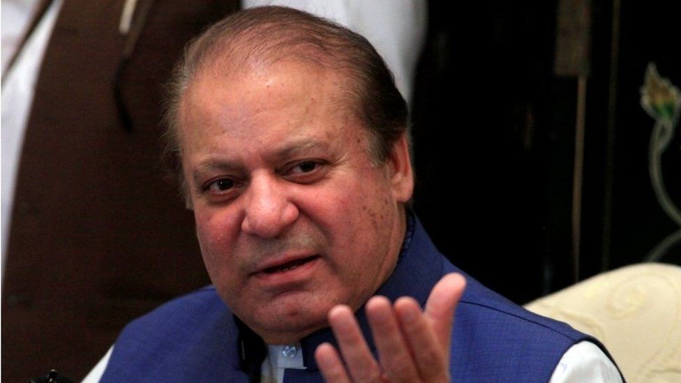 Nawaz Sharif, former Prime Minister and leader of Pakistan Muslim League (N) gestures during a news conference in Islamabad, Pakistan May 10, 2018.