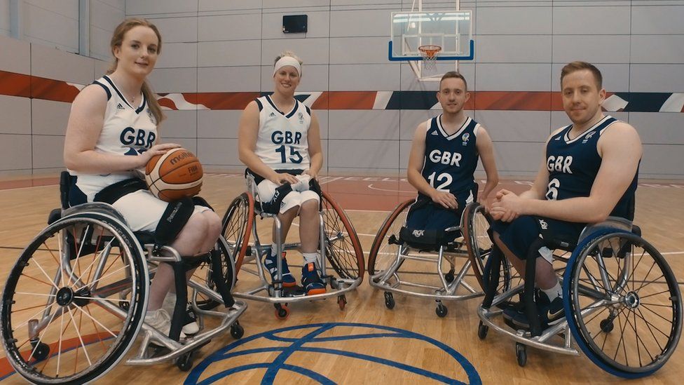 GB wheelchair basketball players