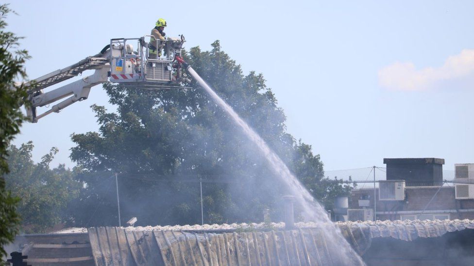 Large fire breaks out at Shoeburyness industrial estate BBC News