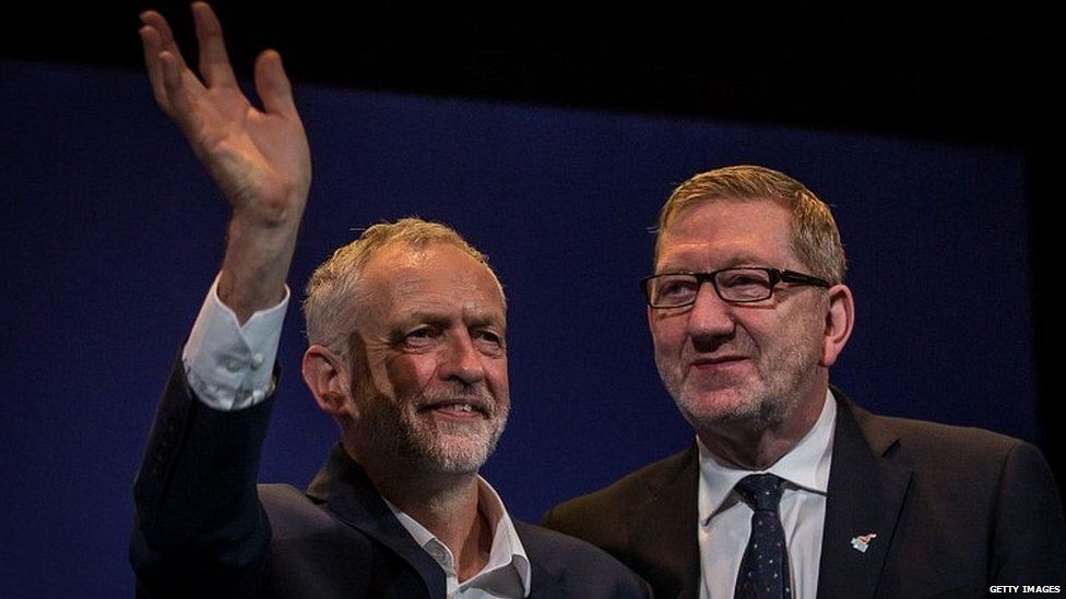 Jeremy Corbyn (left) and Len McCluskey (right)