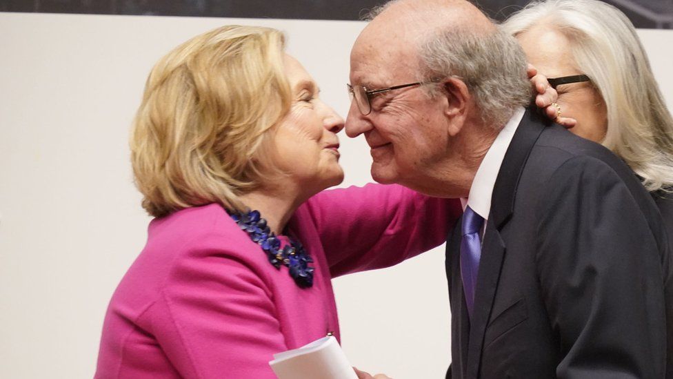 Hillary Clinton and George Mitchell