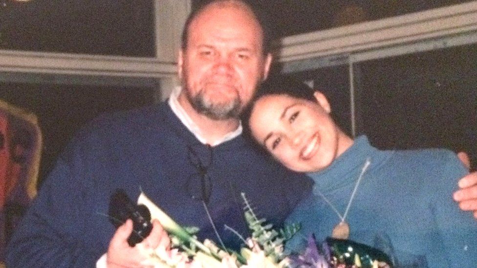 Meghan Markle with her father Thomas W Markle in 2003