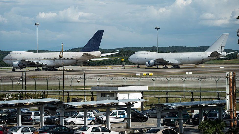 Two Boeing planes are stationed at Kuala Lumpur airport