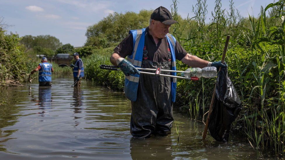 River clean-up, North London