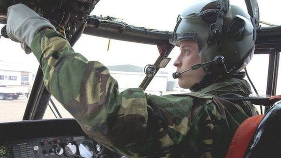 Prince Williams piloting a helicopter