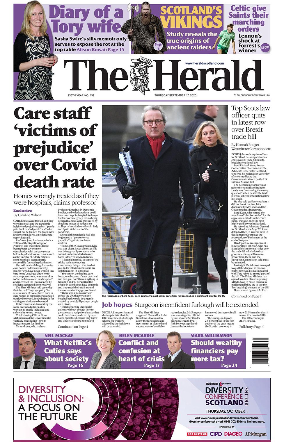 Scotland's papers: Senior law officer quits and pub curfew threat - BBC ...