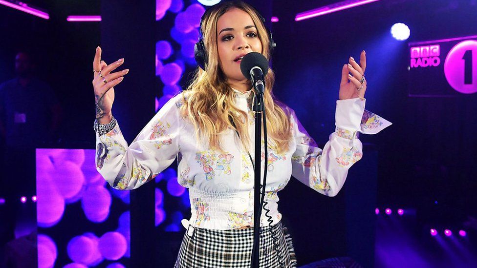 Rita in Radio 1's Live Lounge