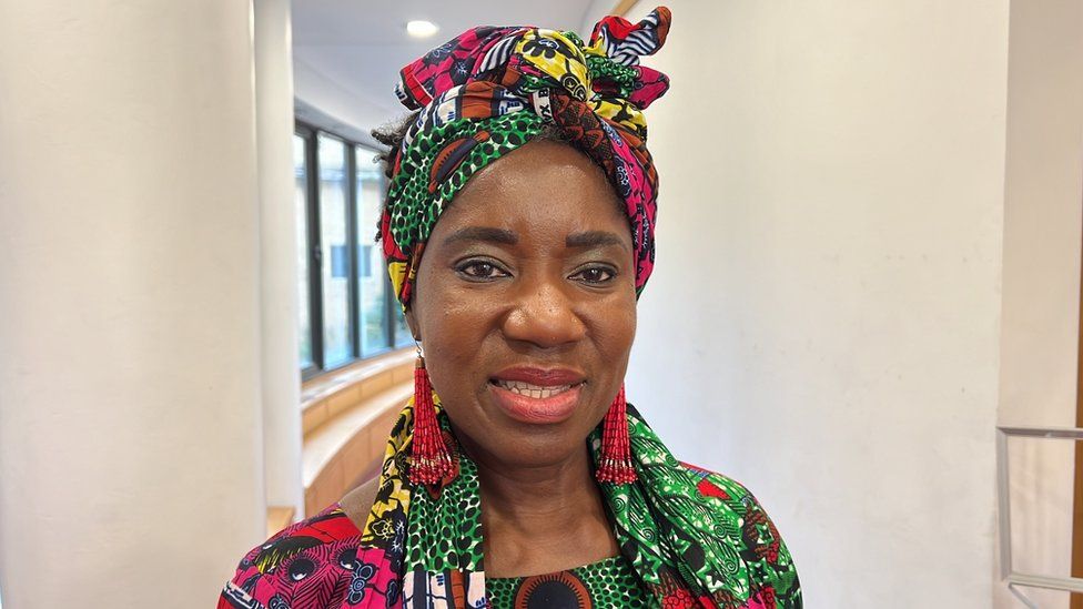 Chinwe Osaghae at a Covid-19 memorial event in Milton Keynes