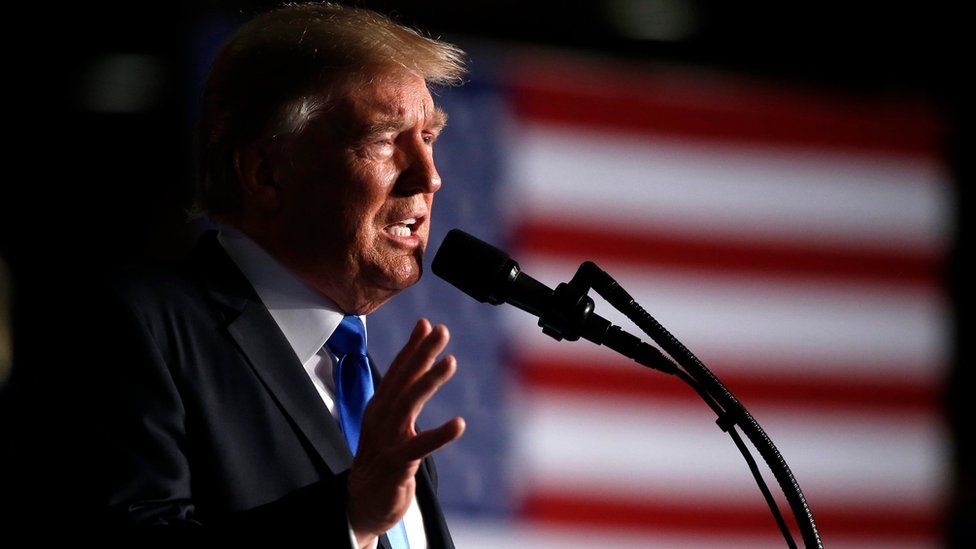 US President Donald Trump announces his strategy for the war in Afghanistan during an address to the nation from Fort Myer, Virginia, U.S., August 21, 2017.