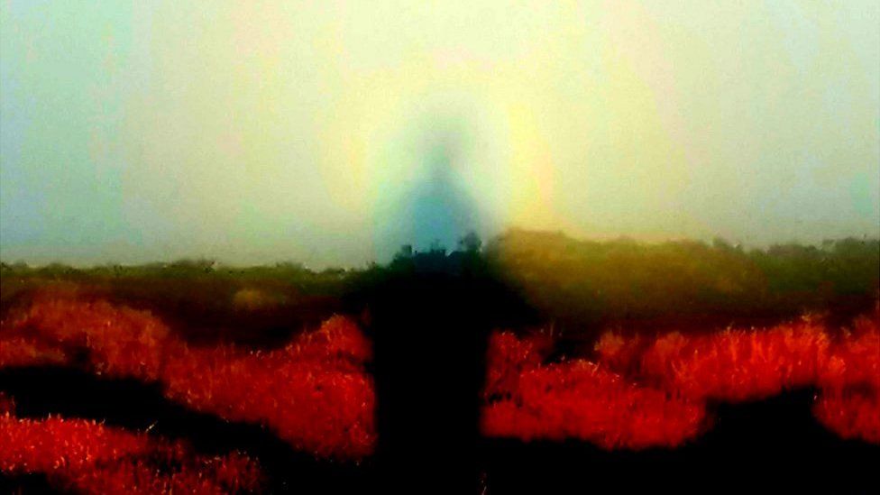 Brocken spectre seen in the Peak District