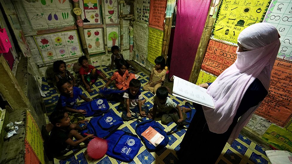 The children of the Rohingya camp gather at Anwar's learning centre, where education offers hope for a brighter tomorrow