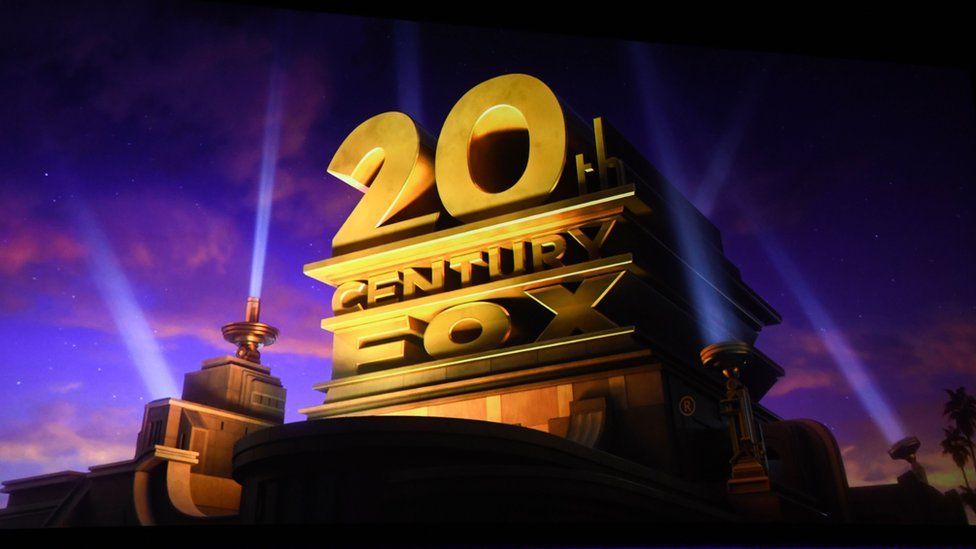 The 20th Century Fox with its iconic spotlights