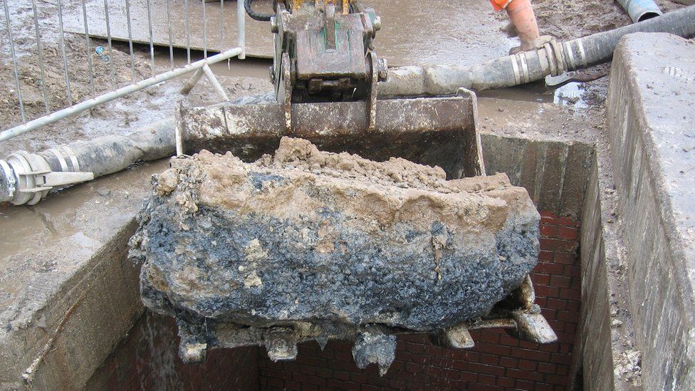 A fatberg retrieved from the sewer