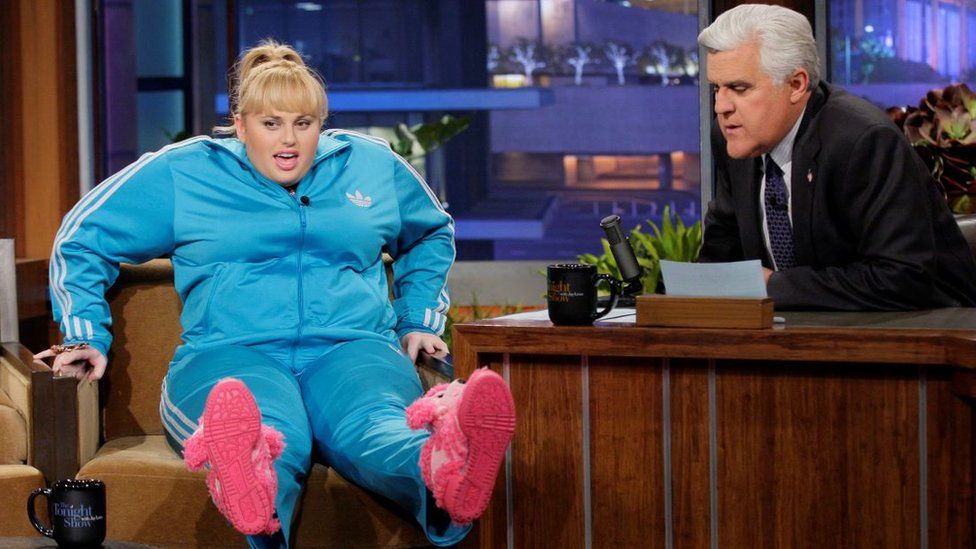 Rebel Wilson on a late night TV show