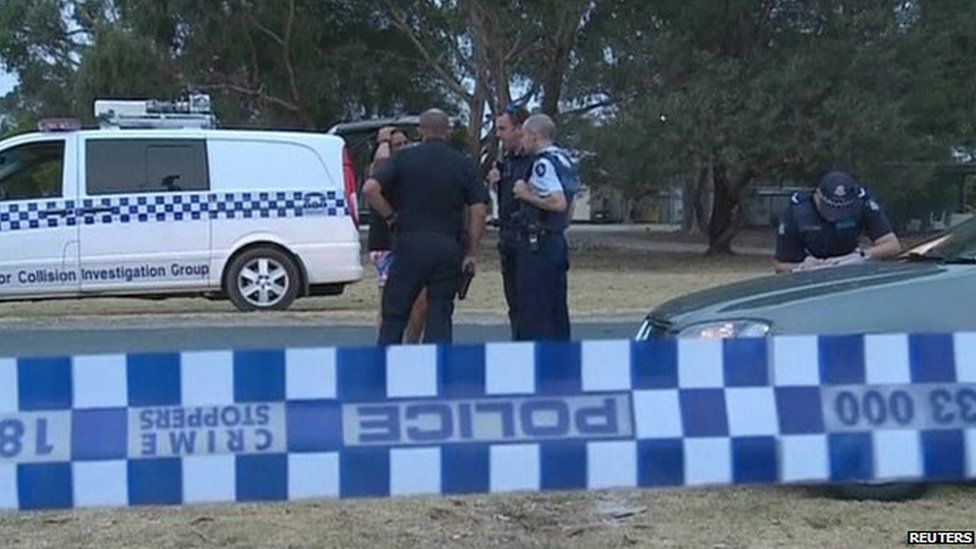 Police at the scene of Luke Batty's death in Tyabb, Victoria (12 Feb 2014)