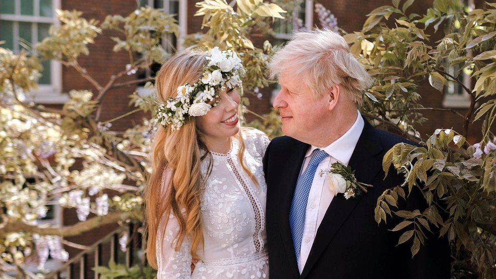 Boris and Carrie Johnson on their wedding day