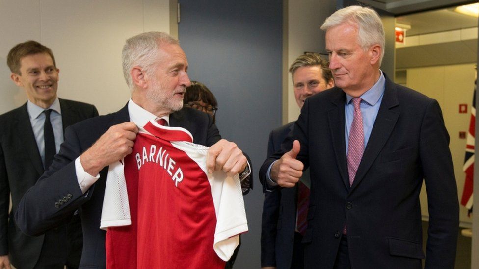 Jeremy Corbyn and Michel Barnier