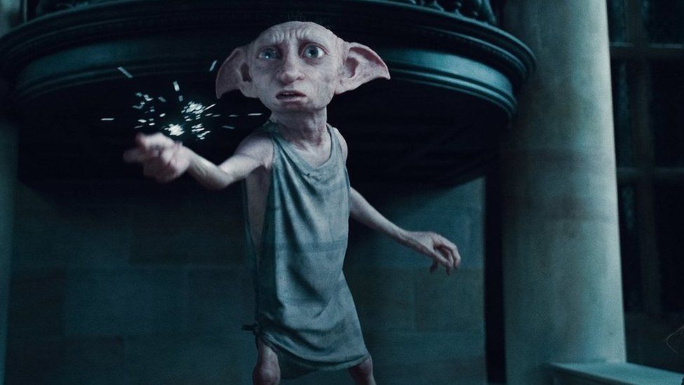 In this film publicity image released by Warner Bros. Pictures, the character Dobby, voiced by Toby Jones is shown in a scene from, "Harry Potter and the Deathly Hallows: Part 1."