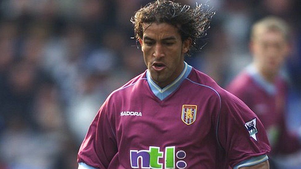 Mustapha Hadji in action for Aston Villa