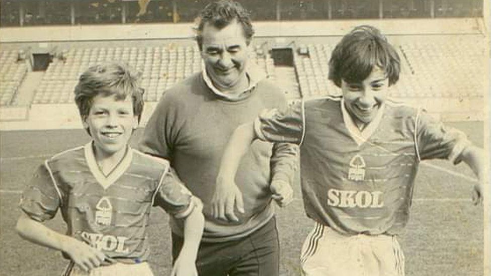Craig and Aaron Bromfield with Brian Clough