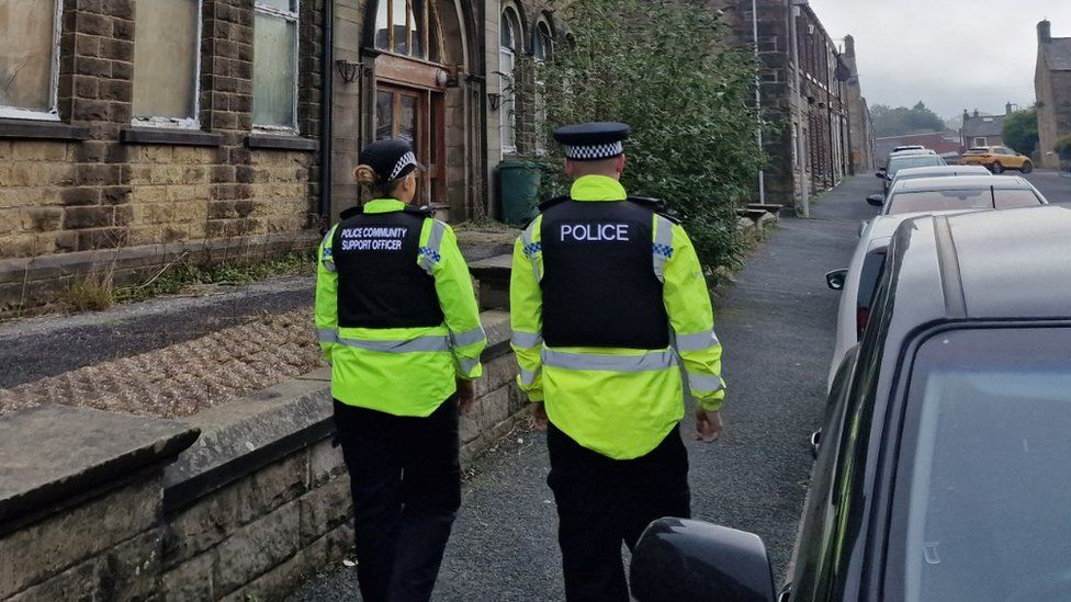 Two Lancashire Police officers on patrol