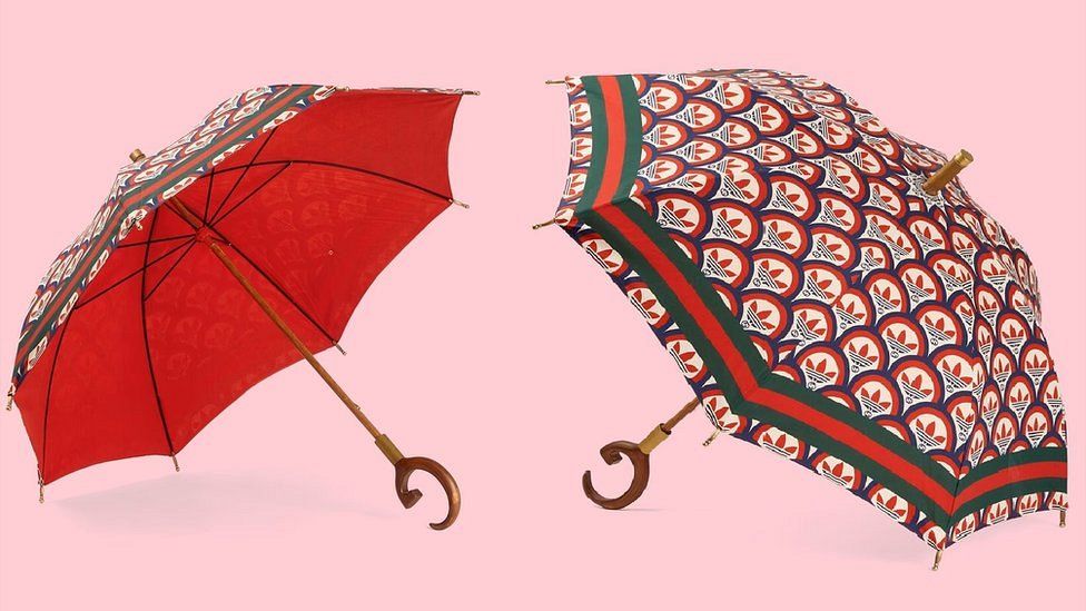 The Adidas and Gucci parasol.