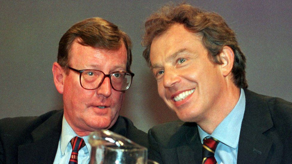 David Trimble and Tony Blair at the 1998 Labour Party Conference