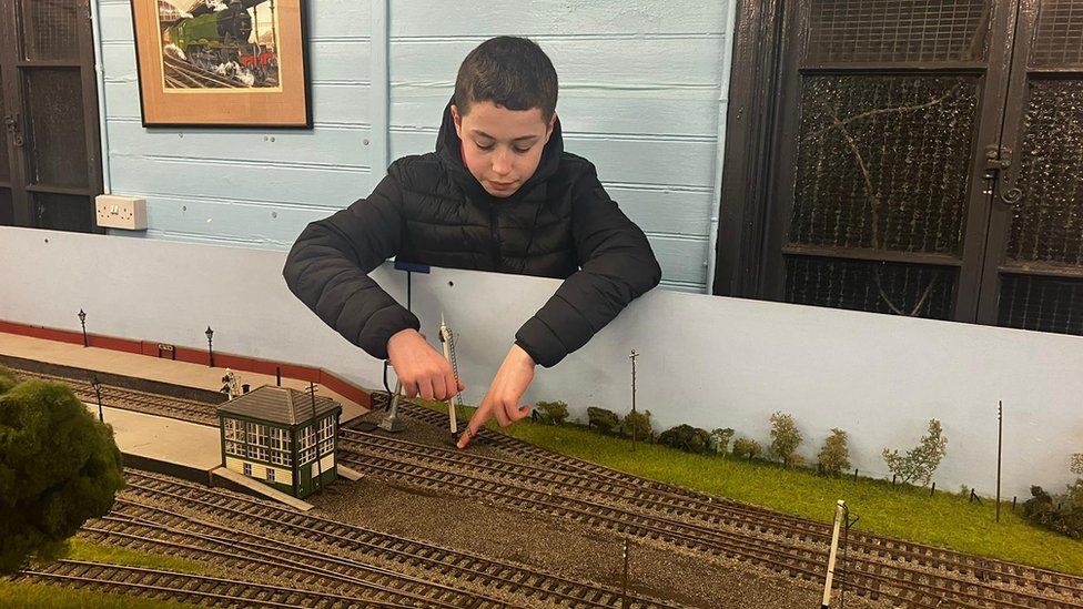 Charlie and a model railway