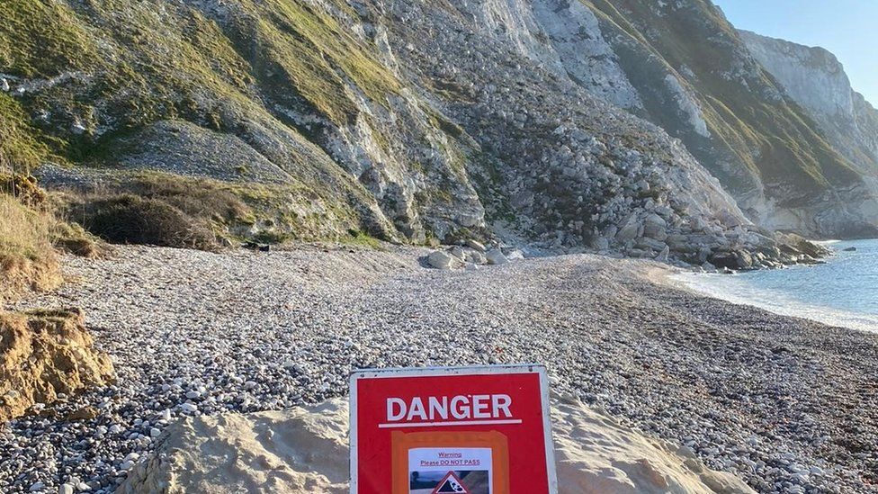 Part of the Jurassic Coast have been cordoned off due to cliff falls