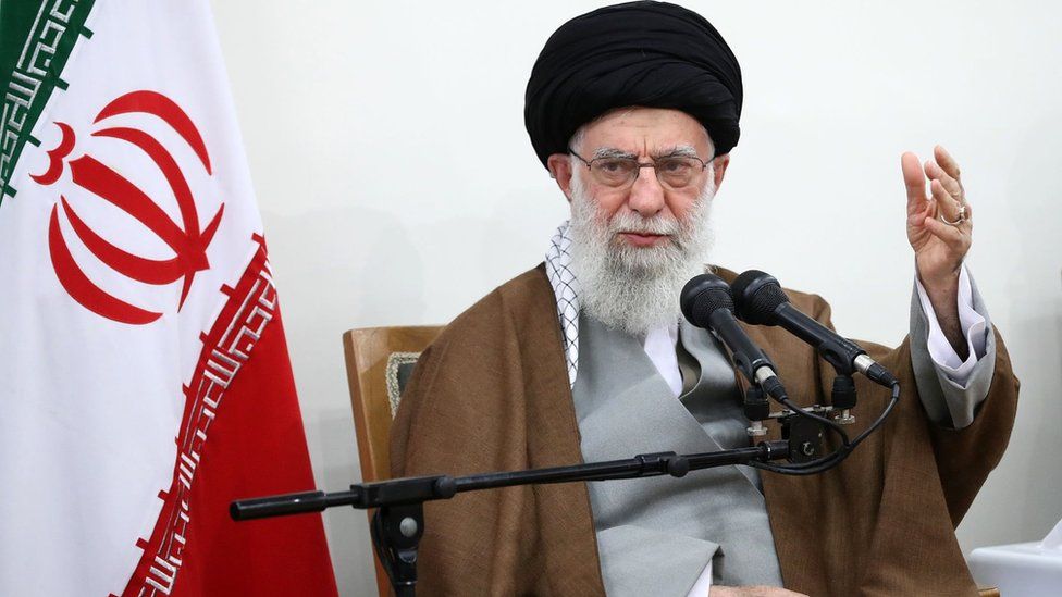 Ali Khamenei speaks during a meeting in Tehran on 15 January 2020