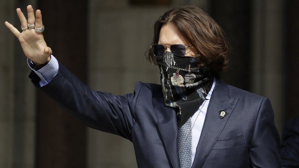 Johnny Depp arrives at the High Court on Friday