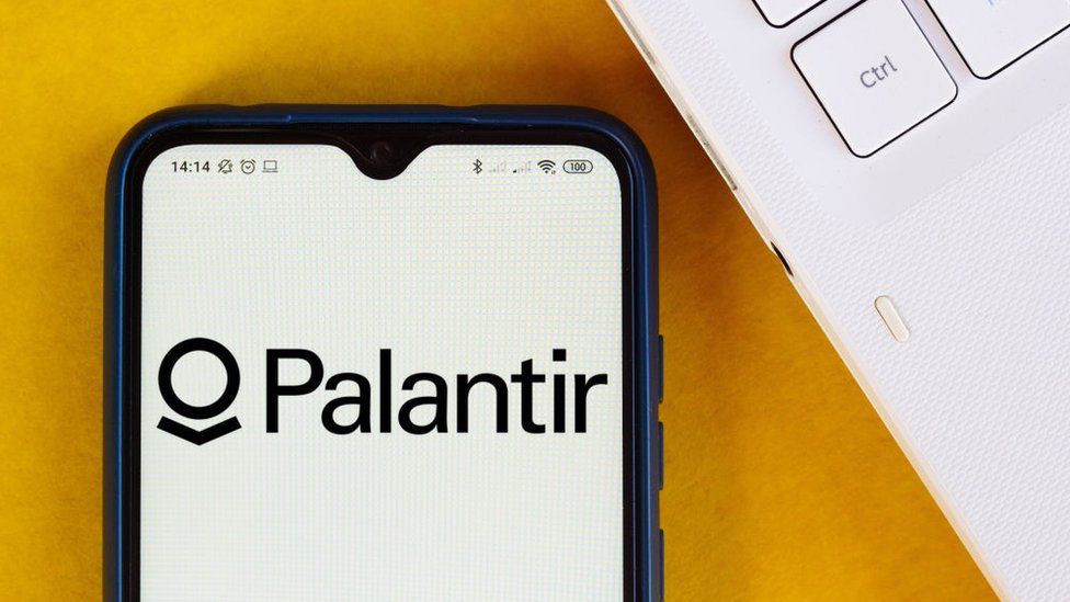 Palantir Technologies logo displayed on a smartphone