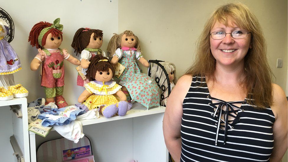 Ruth Lord in her doll shop