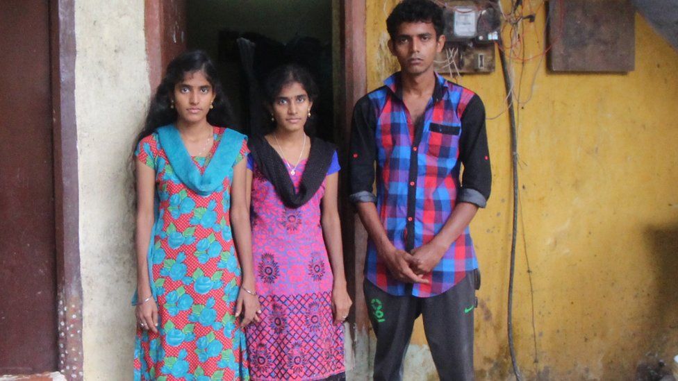 R Gokul Krishnan, 22, and twin sisters R Keerthana and R Keerthika 20