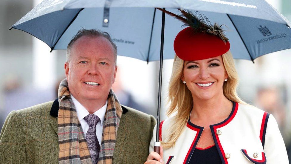 Doug Barrowman and Baroness Michelle Mone photographed at the Cheltenham Festival in 2019