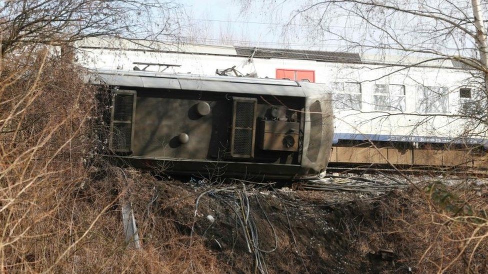 The scene of the train derailment near Leuven (18 February 2017)