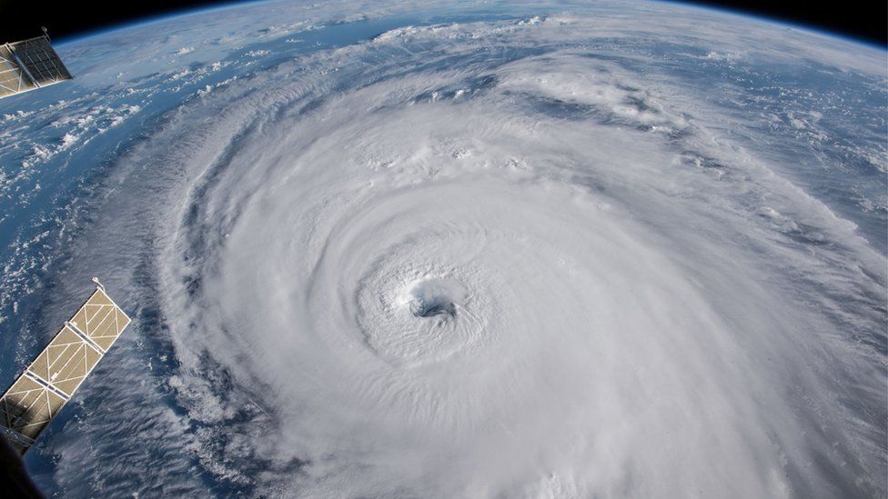Hurricane Florence off the US east coast in the Atlantic Ocean