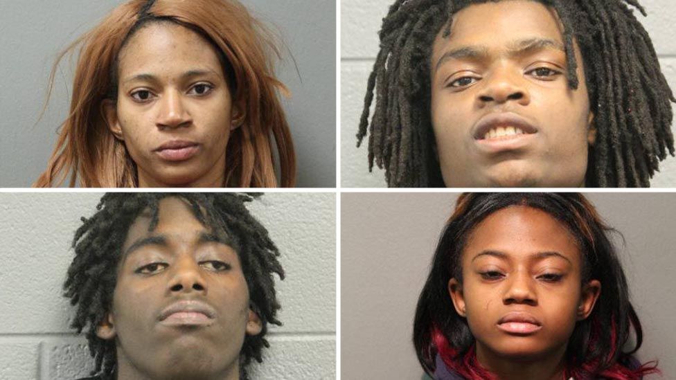 Mugshots of the four alleged attackers